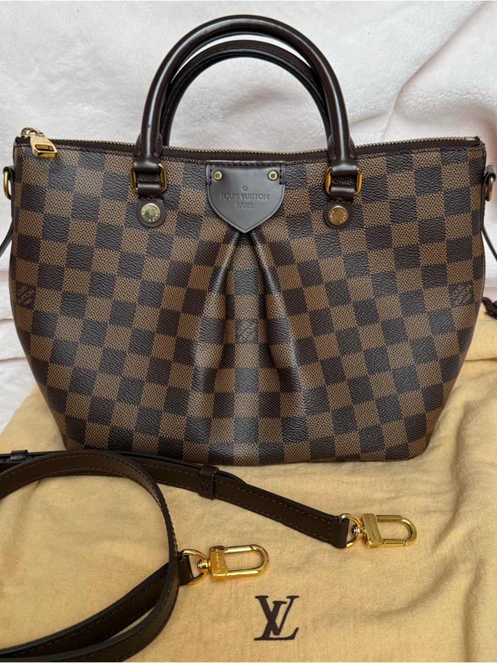 Louis Vuitton Siena Handbag Crossbody Damier Ebene PM
